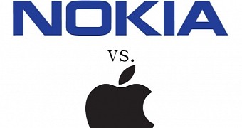 Nokia and Apple logos