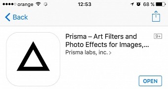 Prisma app on iPhone