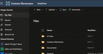 OneDrive on the web