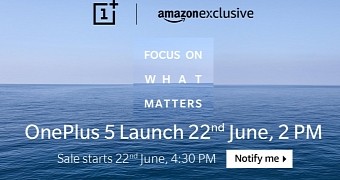 Amazon India teaser for OnePlus 5
