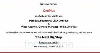 OnePlus sends out invites to a press event in India