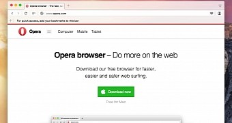 Opera 33 with window vibrancy effect for Mac OS X