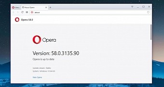 The latest version of Opera browser
