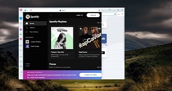 Spotify integration in Opera browser