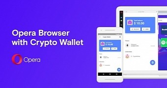 Opera web browser with build-in crypto wallet