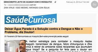 Zika virus spam campaign email