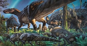 Artist's rendering of what the dinosaurs looked like