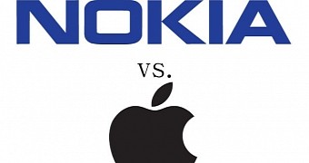 Nokia and Apple logos
