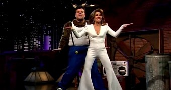 James Corden and Paula Abdul get moving to “Opposites Attract,” her hit '90s single