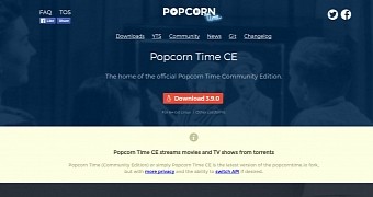 One of the Popcorn Time websites
