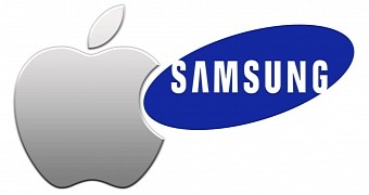 Samsung and Apple logos