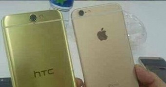 HTC Aero and iPhone 6 side by side