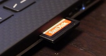SD memory card in notebook slot
