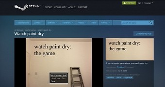 Watch paint dry Steam Store page