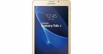 Galaxy Tab J gold front view