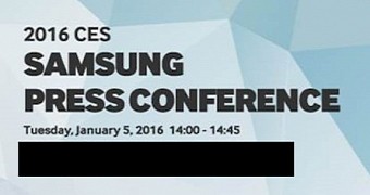 2016 CES Samsung press conference invitation