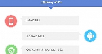 Samsung Galaxy A9 Pro partial specs