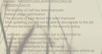 Samsung Galaxy Note 5 minor update