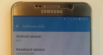 Samsung Galaxy Note 5 running Android 6.0.1 Marshmallow