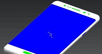 Galaxy Note 7 technical drawing front side
