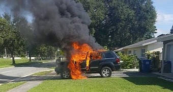 The owners blamed the Note 7 for their car catching fire