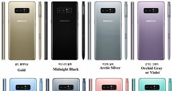 Galaxy Note 8 color options