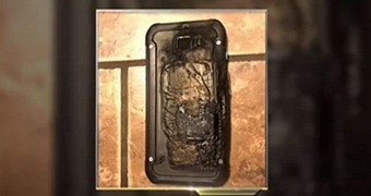 This is what the phone looks like after the fire