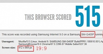 Alleged Samsung Galaxy S10 benchmark