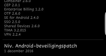 December security update for Galaxy S7 edge