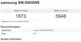 Alleged Samsung Galaxy S7 benchmark results