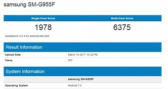 Samsung Galaxy S8+ running Exynos 8895 in benchmark