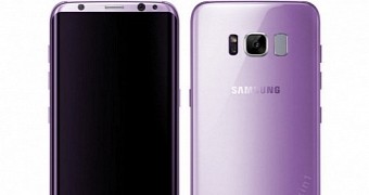 Render of Galaxy S8 in amethyst color option