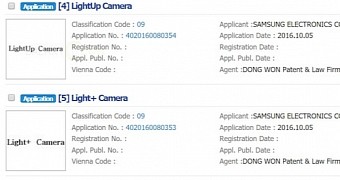 Samsung trademark applications for LightUp camera setup