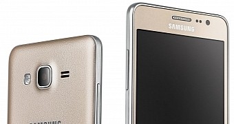 Samsung Galaxy On5 Pro Gold variant front and back view