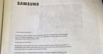 Samsung full-page apology ad