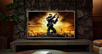 Halo artwork displayed on Samsung's Frame TV