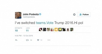 Hackers tweeting from Podesta's account