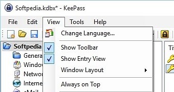 KeePass password manager running on Windows