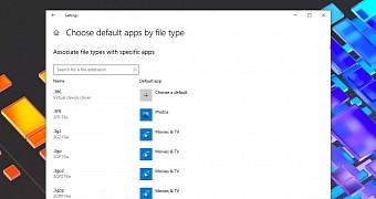 New search box to set default apps