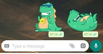 WhatsApp stickers in conversation window