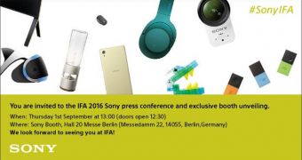 Sony's invite to the press conference at IFA