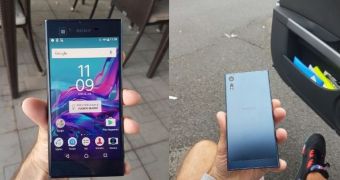 Leaked image of Sony F8331 showing the smartphone's front and back