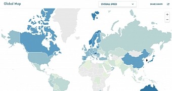 Global map of mobile network speeds