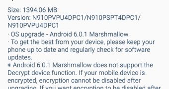 Android 6.0.1 Marshmallow changelog for Galaxy Note 4