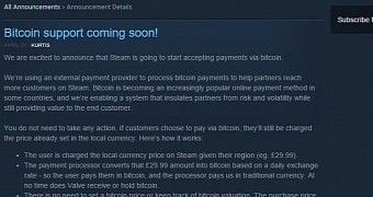 Bitcoin is coming to Steam