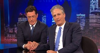 Stephen Colbert gives emotional, beautiful send-off to Jon Stewart
