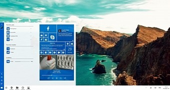 Windows 10 concept with new Start menu and taskbar