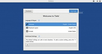 Redesigned Tails Greeter in Tails 3.0 Beta
