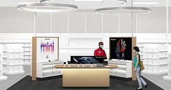 Rendering of mini Apple Store within a Target shop