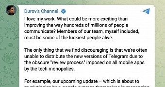 Pavel Durov's Telegram post